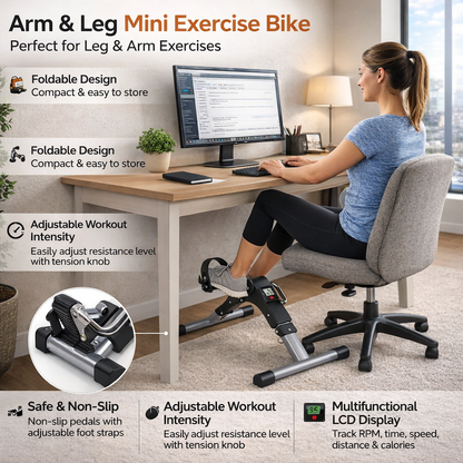 Arm & Leg Mini Exercise Bike – Portable Pedal Exerciser