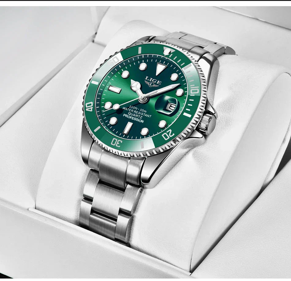 Reloj LIGE Top Brand Luxury Fashion Diver Watch Men Waterproof Date Clock Sport Watches Mens Quartz Wristwatch Relogio Masculino