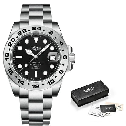 Reloj LIGE Top Brand Luxury Fashion Diver Watch Men Waterproof Date Clock Sport Watches Mens Quartz Wristwatch Relogio Masculino