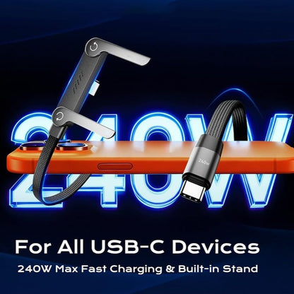 240W SuperCharge 360° Rotating Invisible Stand Detachable 2-in-1 Charging Cable