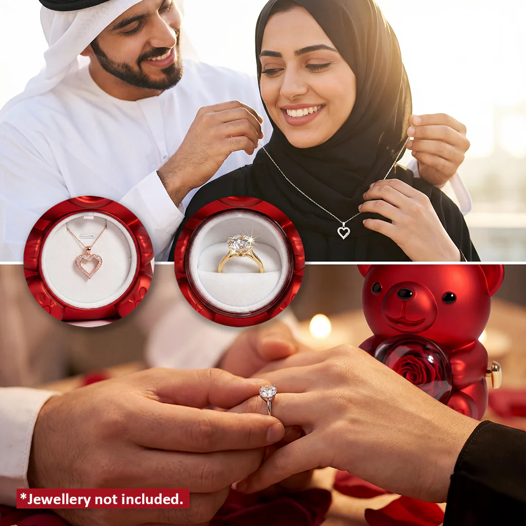Rose Bear Gift Box - Luxury Valentine's Gift UAE