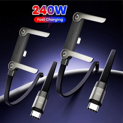 240W SuperCharge 360° Rotating Invisible Stand Detachable 2-in-1 Charging Cable