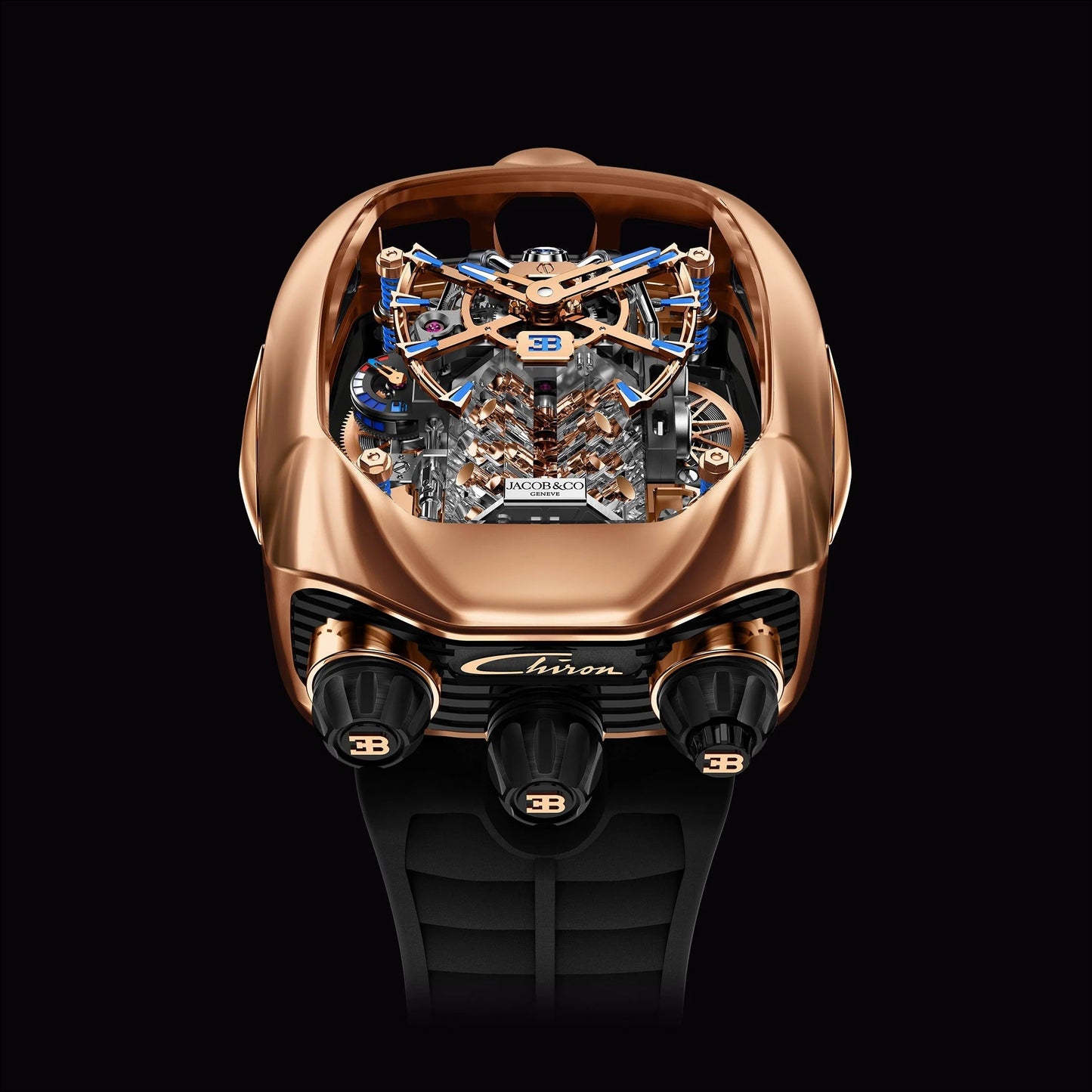 Jacob & Co. Bugatti Chiron Tourbillon علبة من التيتانيوم الأسود DLC | تحفة مستوحاة من عالم الهايبركار بأقصى درجات الفخامة والدقة**