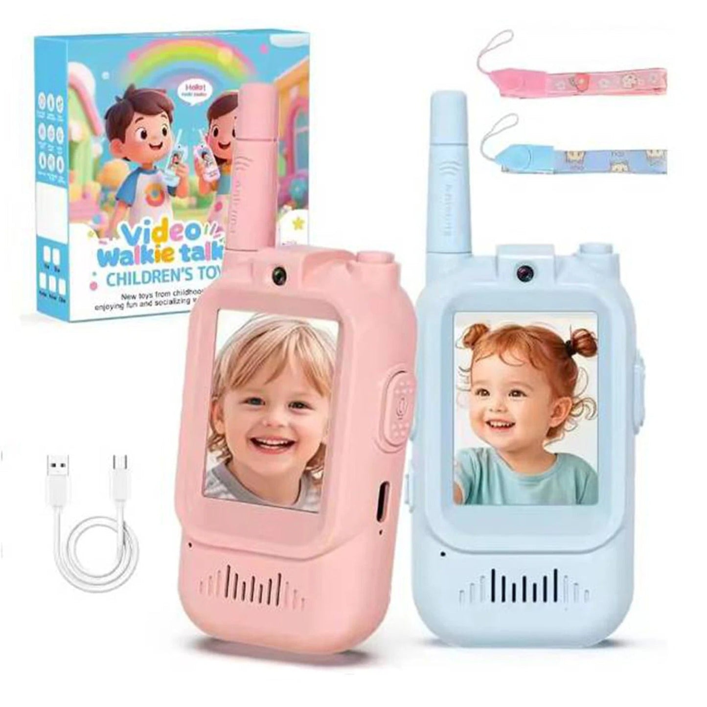 2PCS Rechargeable Kids Video Call Walkie Talkies