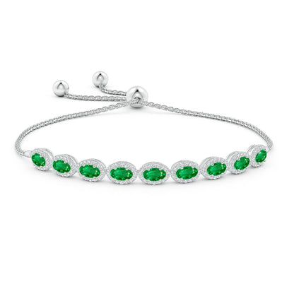 Elegant Oval-Cut Green Gem Bracelet For Women